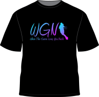 blacktshirt with wgn game loves logo